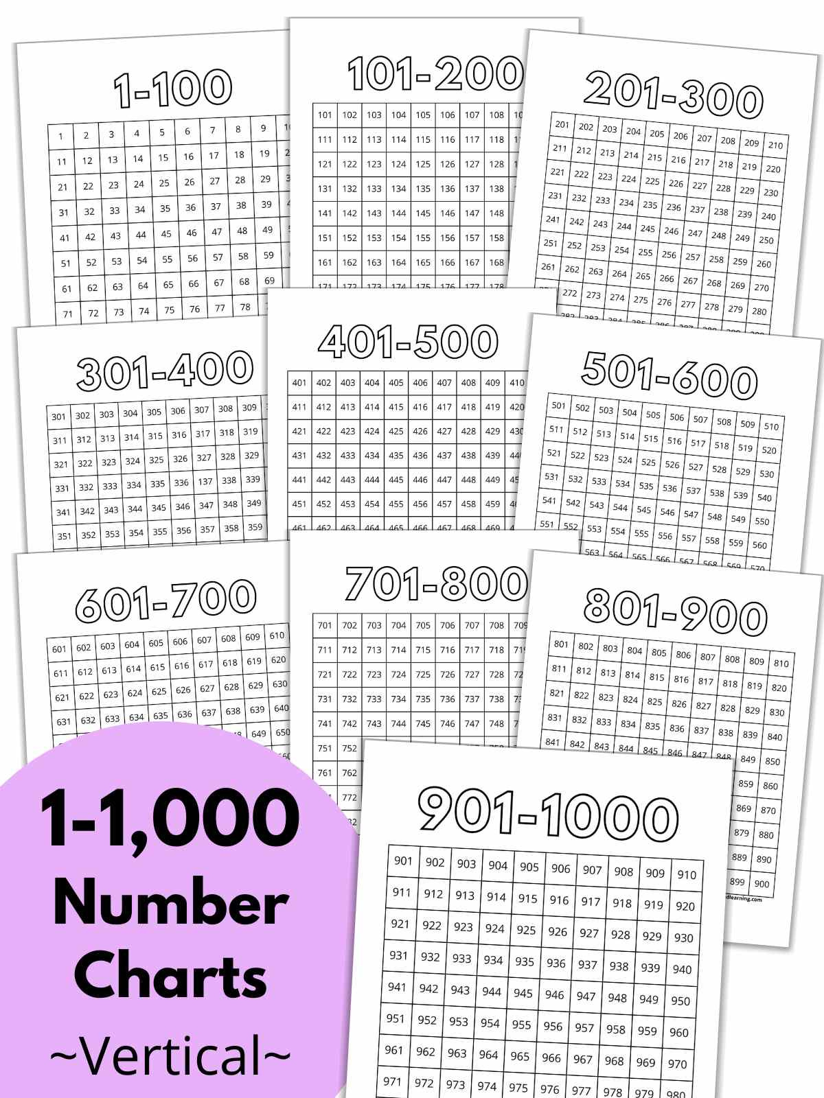 1,000 Number Charts - Nature Inspired Learning regarding 1000s Chart Free Printable