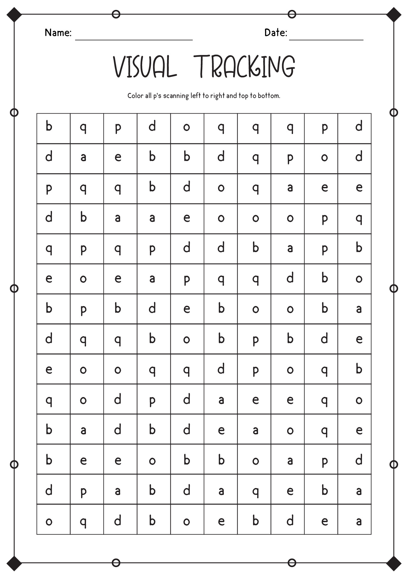 11 Visual Scanning Worksheets Printable - Free Pdf At Worksheeto with regard to Free Printable Visual Scanning Worksheets
