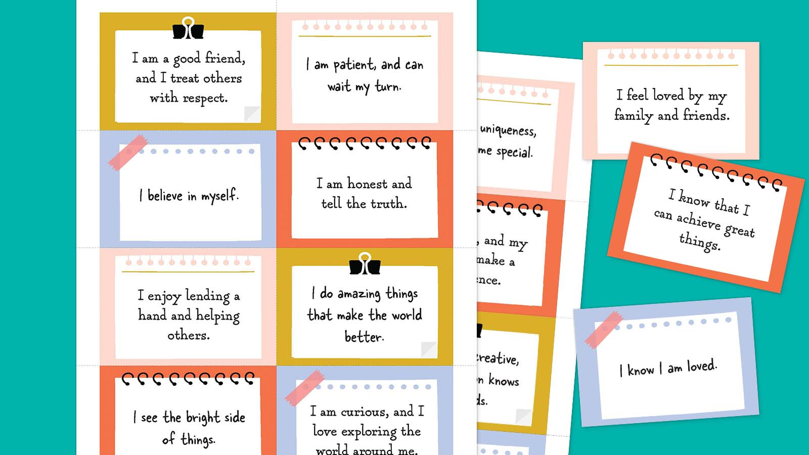 111 Daily Positive Affirmations For Kids (Free Printable Cards) in Free Printable Daily Affirmations