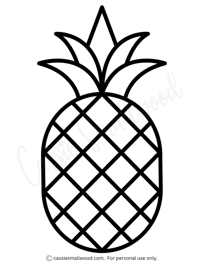 12 Cute Pineapple Templates (Free Printable) - Cassie Smallwood pertaining to Printable Large Pineapple Stencil