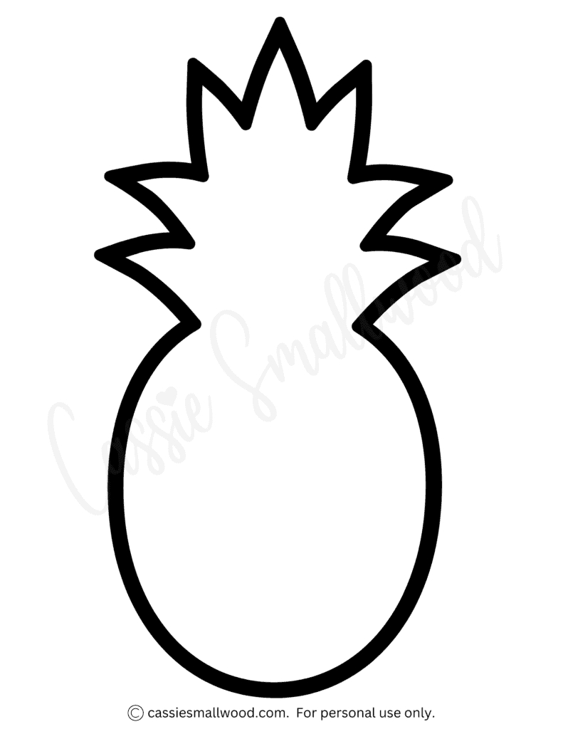 12 Cute Pineapple Templates (Free Printable) - Cassie Smallwood pertaining to Printable Large Pineapple Stencil