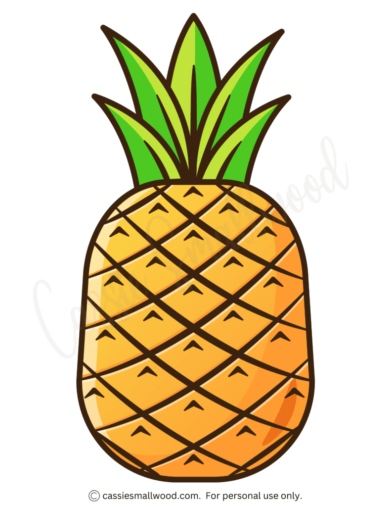 12 Cute Pineapple Templates (Free Printable) - Cassie Smallwood regarding Printable Large Pineapple Stencil