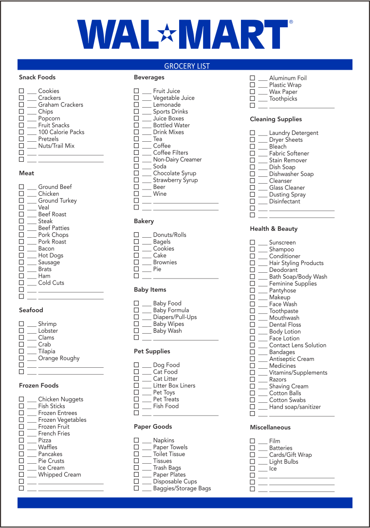 13 Best Grocery List Printable Ideas | Grocery List Printable pertaining to Free Printable Walmart Shopping List
