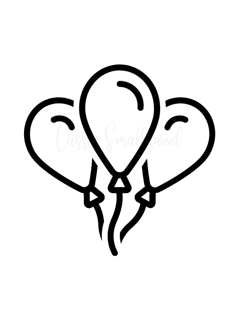 13 Cute Balloon Templates (Free Printable) - Cassie Smallwood in Free Printable Balloon Stencils
