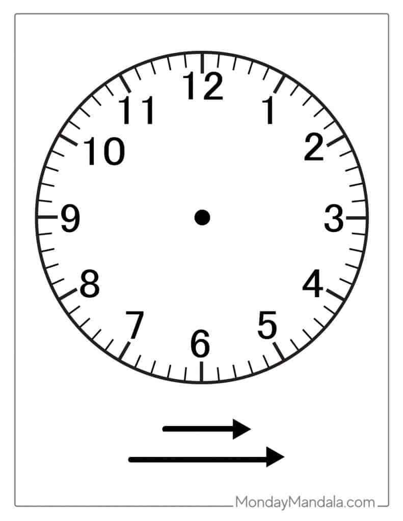 14 Printable Clock Faces (Free Pdfs To Download &amp;amp; Print) pertaining to Free Printable Clock Hands