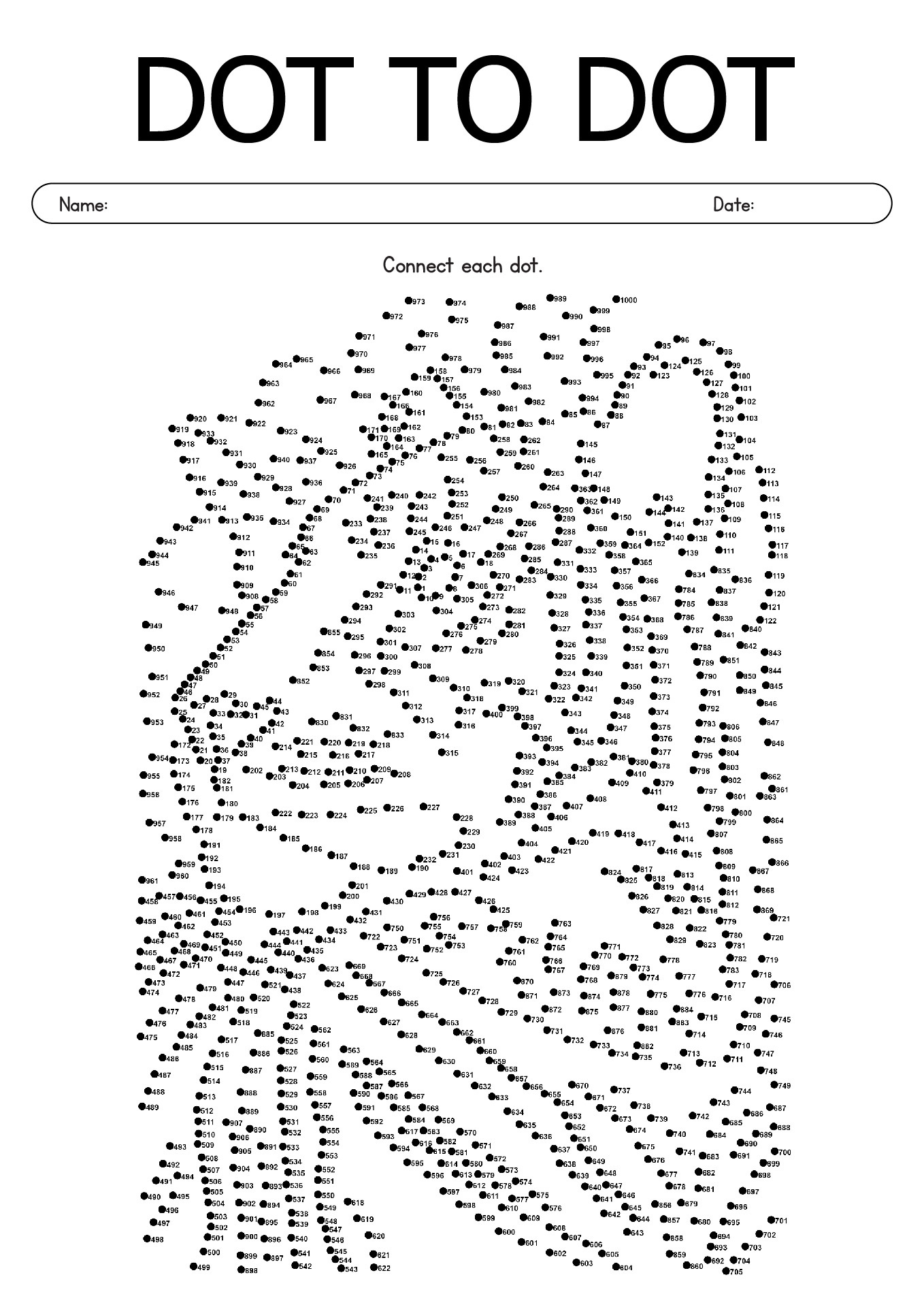 15 Advanced Connect The Dots Worksheets - Free Pdf At Worksheeto within 1000 Dot To Dot Free Printables