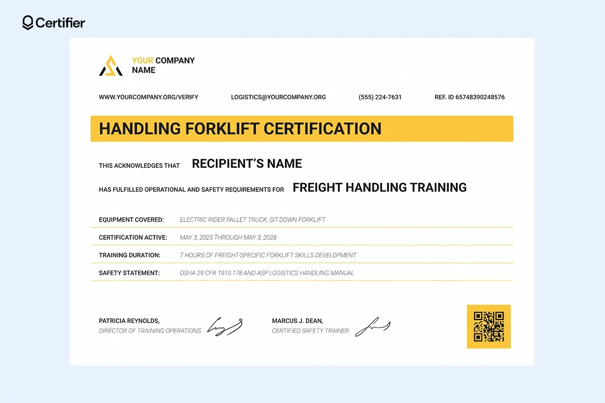 15 Forklift Certificate Templates: Free &amp;amp; Customizable inside Free Printable Forklift License Template