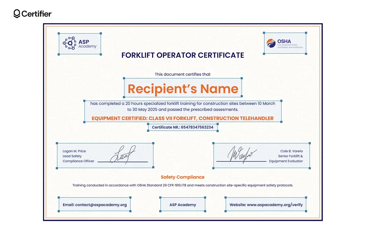 15 Forklift Certificate Templates: Free &amp;amp; Customizable with regard to Free Printable Forklift License Template