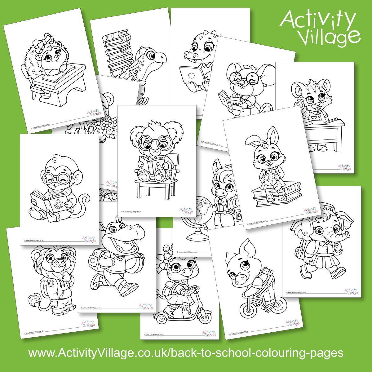 16 Animal Back To School Colouring Pages intended for Activityvillage Co Uk Free Printables