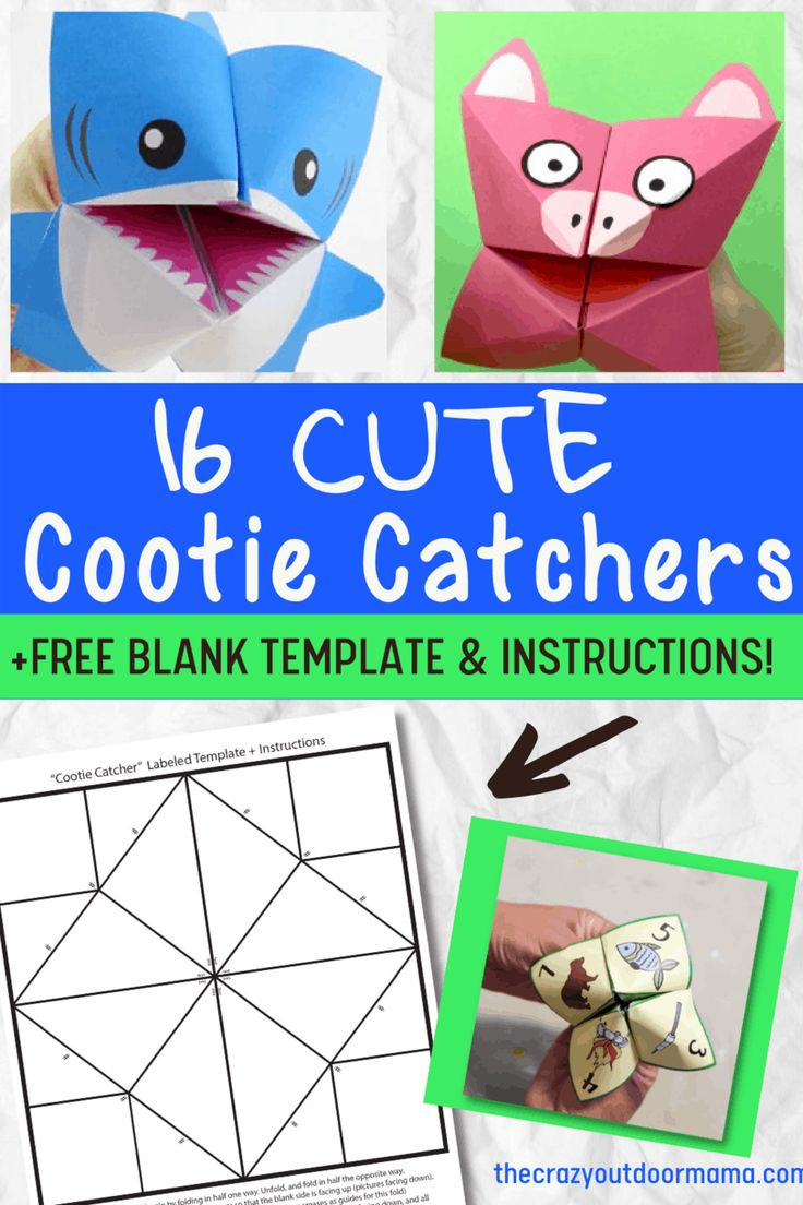 16 Printable Cootie Catchers For Kids! [+Free Blank Template for Free Printable Animal Cootie Catcher Template