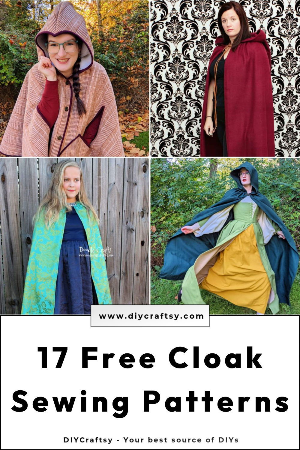 17 Diy Hooded Cloak Sewing Patterns (Free Pattern) for Free Printable Sewing Pattern Cloak Cowl Hood