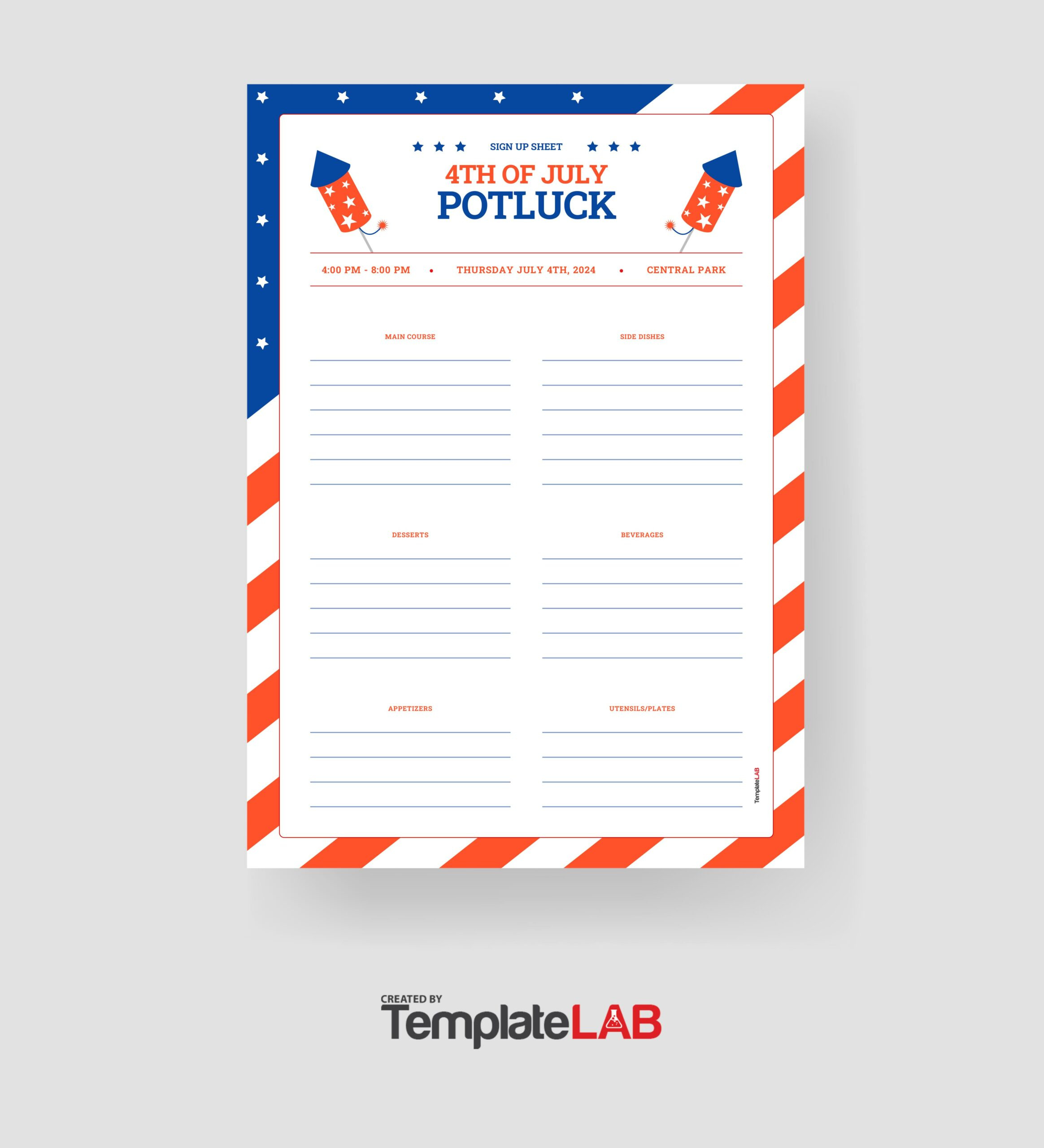 18 Best Potluck Sign-Up Sheets (For Any Occasion) ᐅ Templatelab with Free Potluck Template