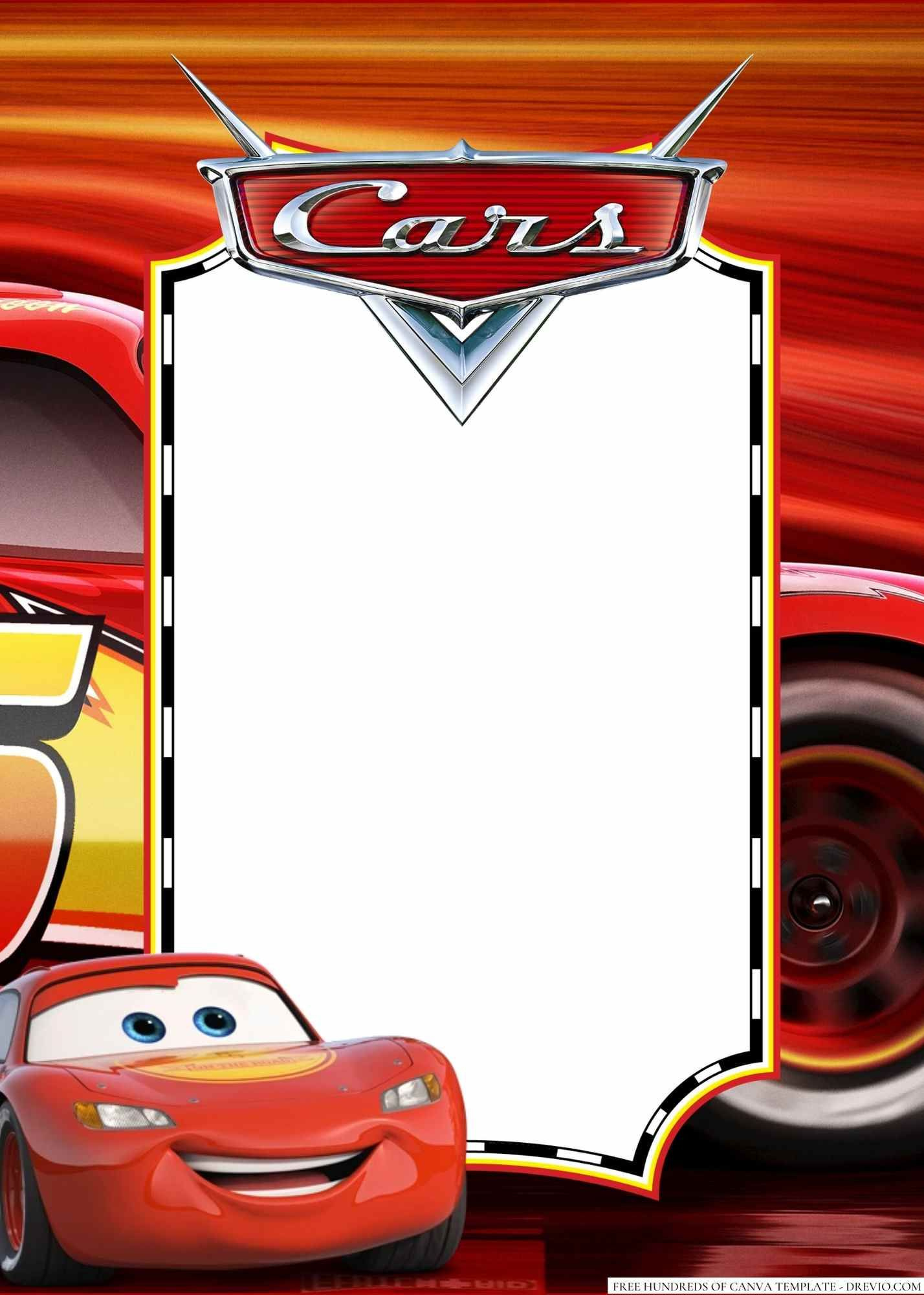18+ Lightning Mcqueen From Cars Canva Birthday Invitation Templates with Free Printable Lightning Mcqueen Birthday Cards