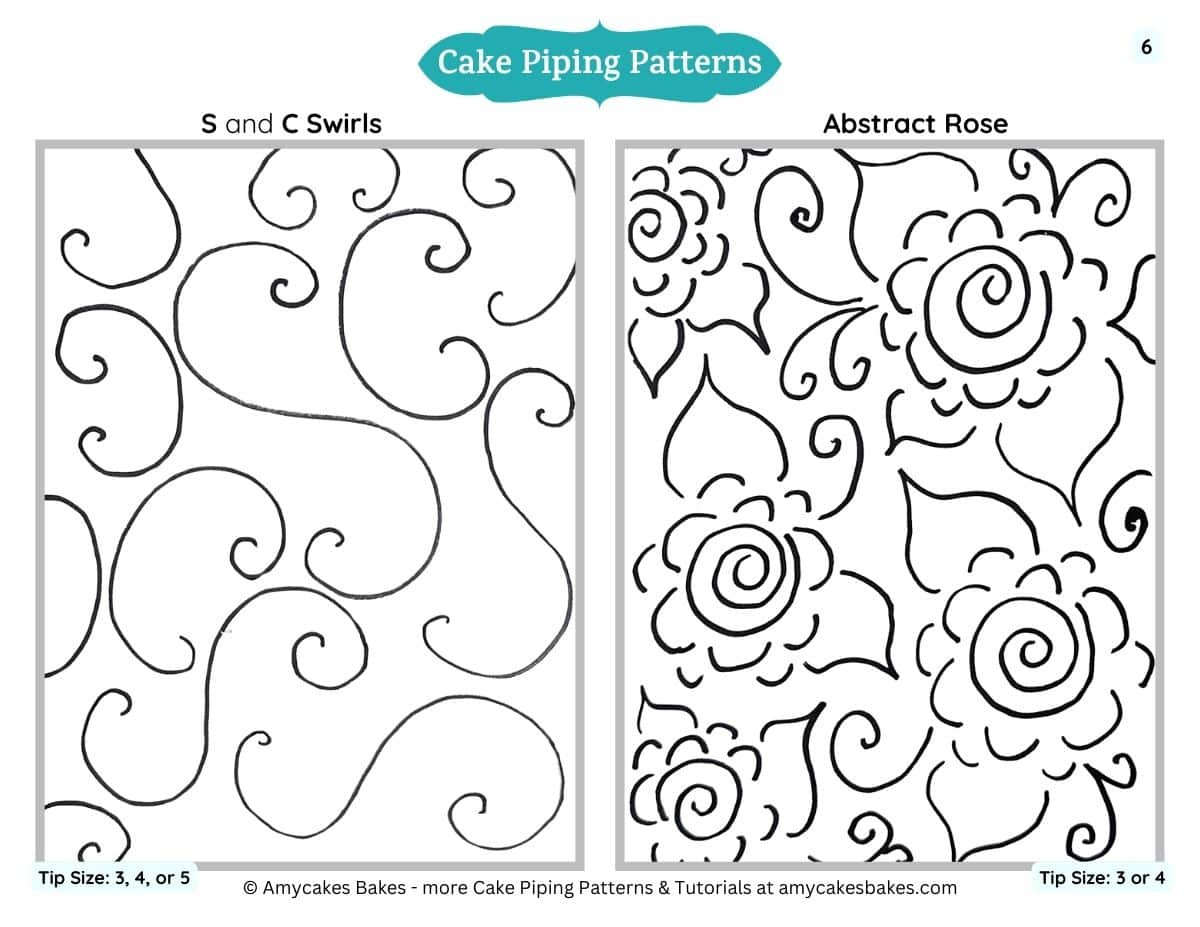 18 Pro Cake Decorating Piping Patterns + Free Practice Templates throughout Template Free Printable Icing Practice Sheets