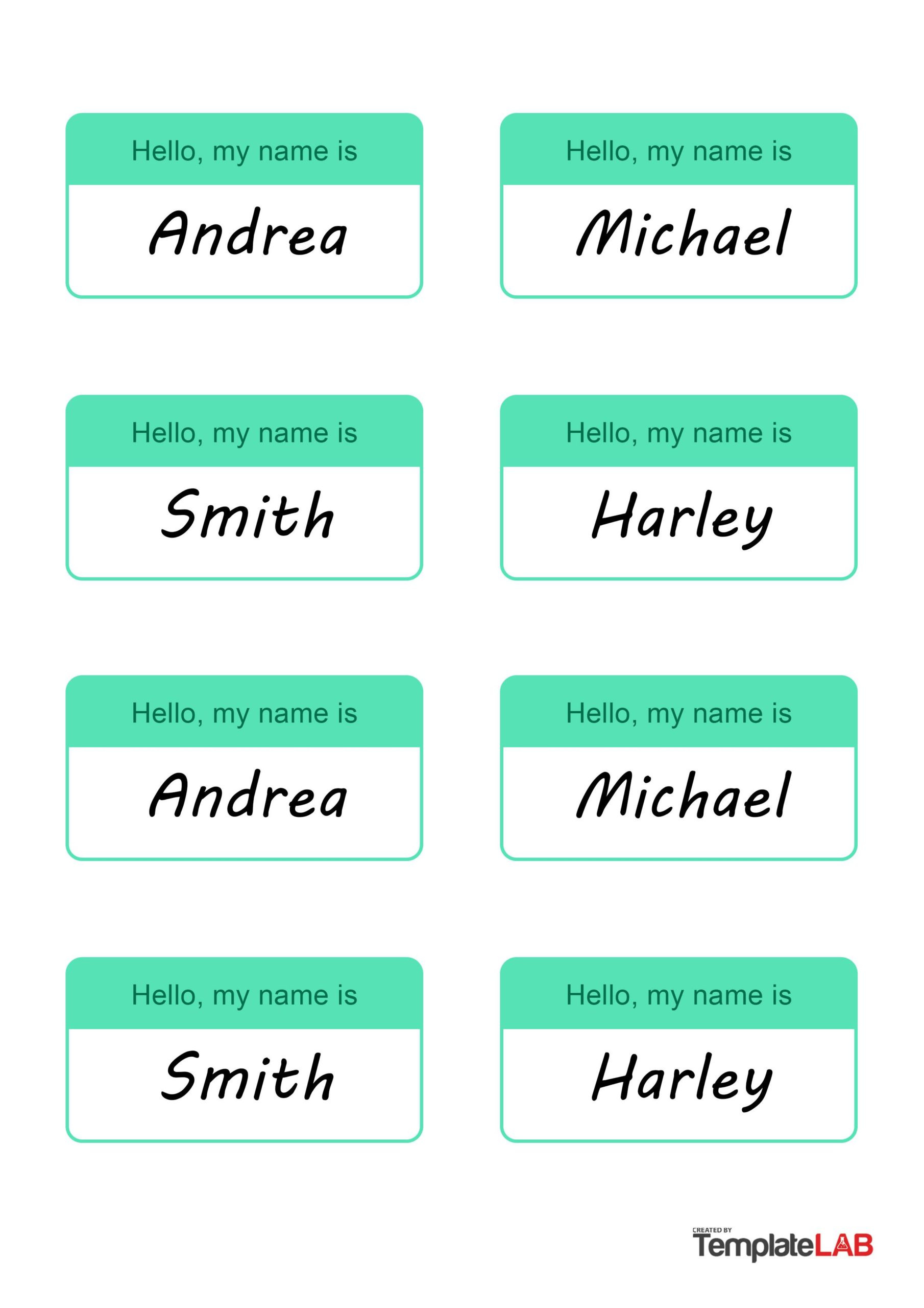 19 Editable Name Tag &amp;amp; Name Badge Templates [Free] in Free Name Plate Template Word