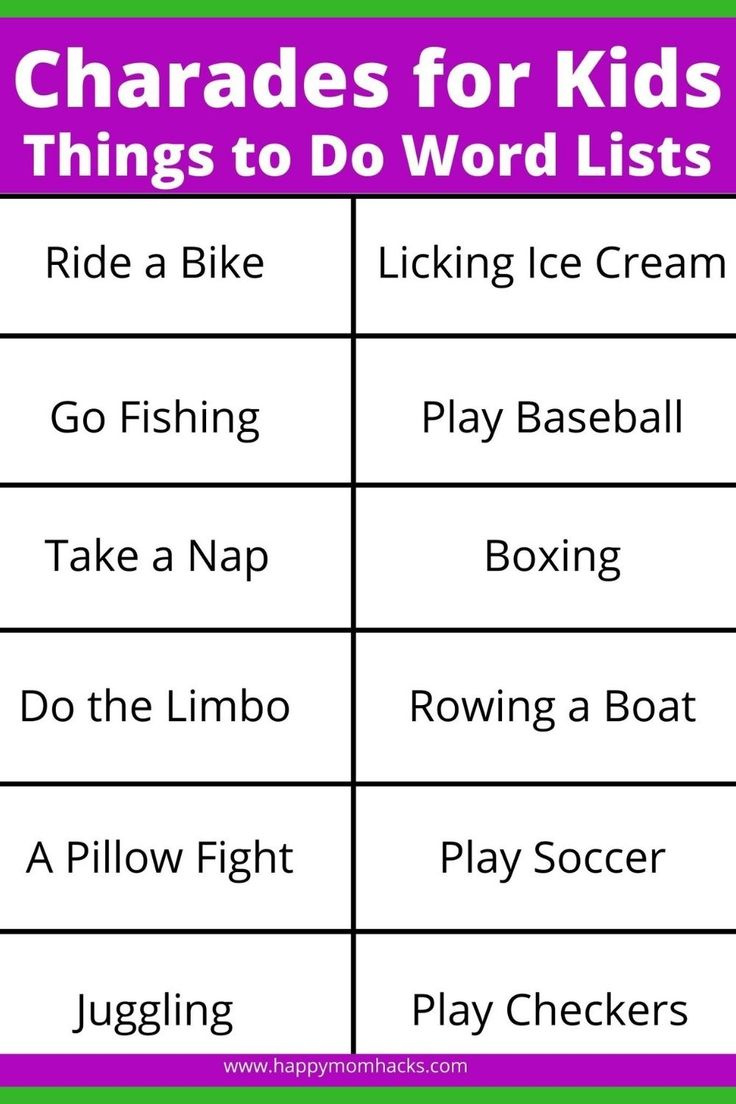 192 Easy Charades Ideas For Kids &amp;amp; Printable Words Lists | Happy with Free Printable Charades List