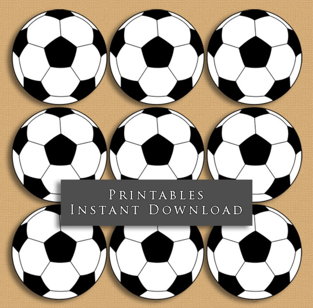 2.5" Soccer Ball Printable Cupcake Toppers Sports Theme Birthday pertaining to Free Printable Football Cupcake Toppers