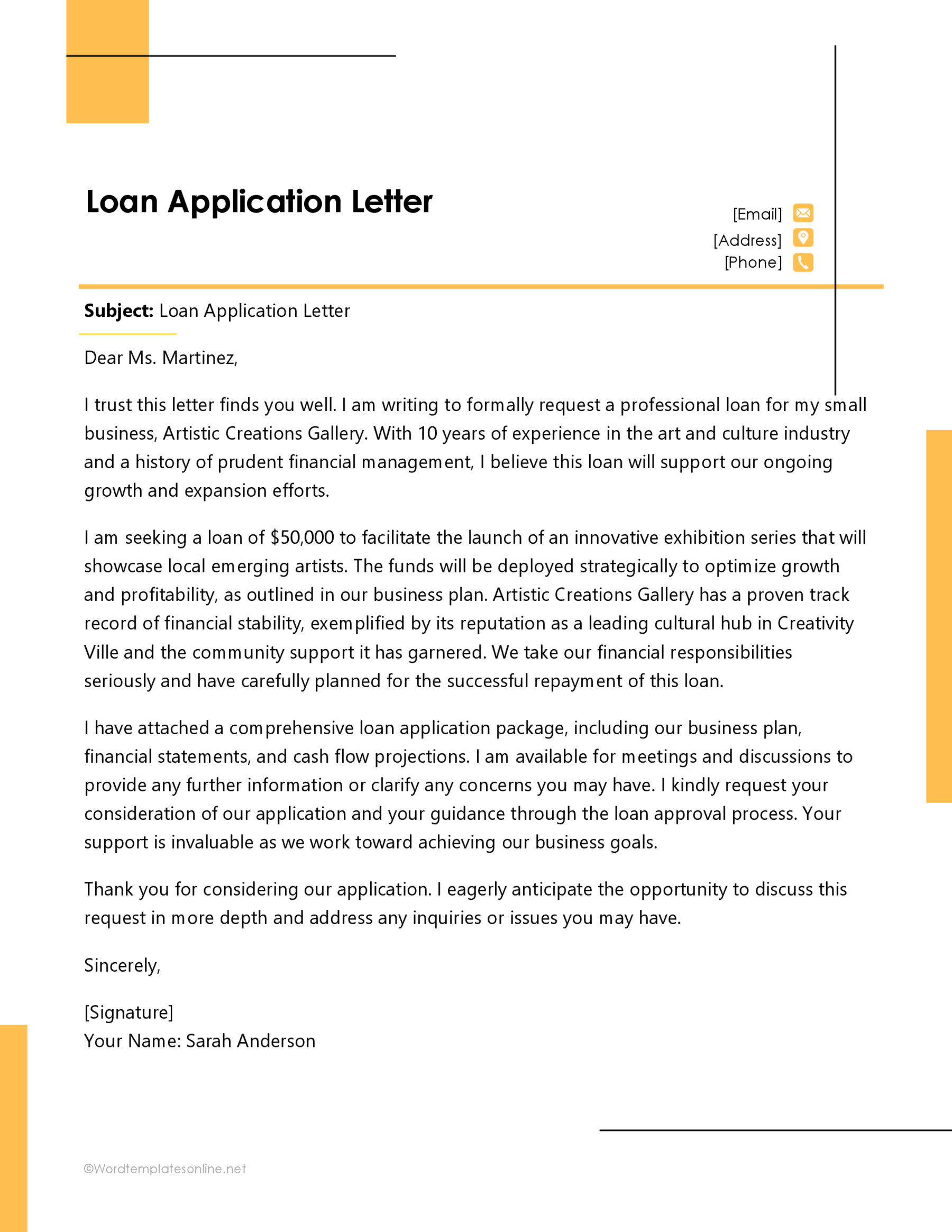 20 Best Loan Application Letter Samples (Guide And Format) for Free Standard Credit Application Template