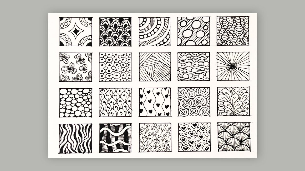 20 Easy Zentangle Patterns For Beginners | Step-By-Step Zentangle Doodle Art inside Printable Simple Zentangle Patterns