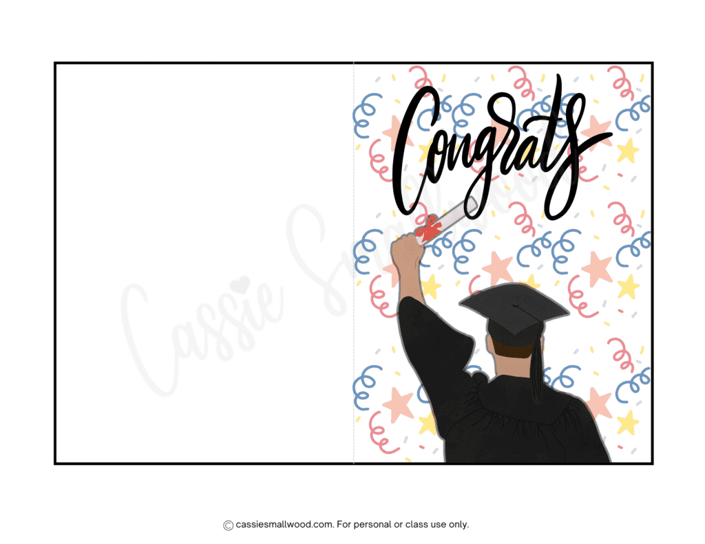20 Free Printable Graduation Cards - Cassie Smallwood in Free Printable Cap And Gown