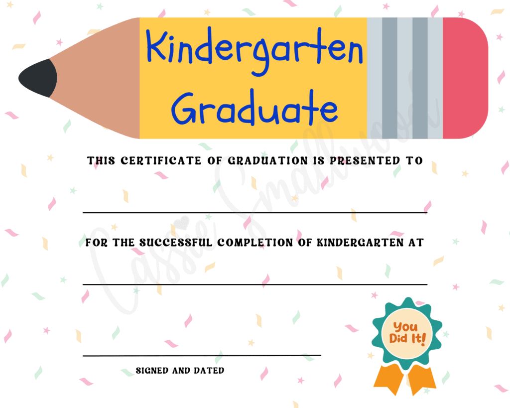 20 Preschool And Kindergarten Graduation Certificates (Free intended for Kindergarten Graduation Certificate Free Printable