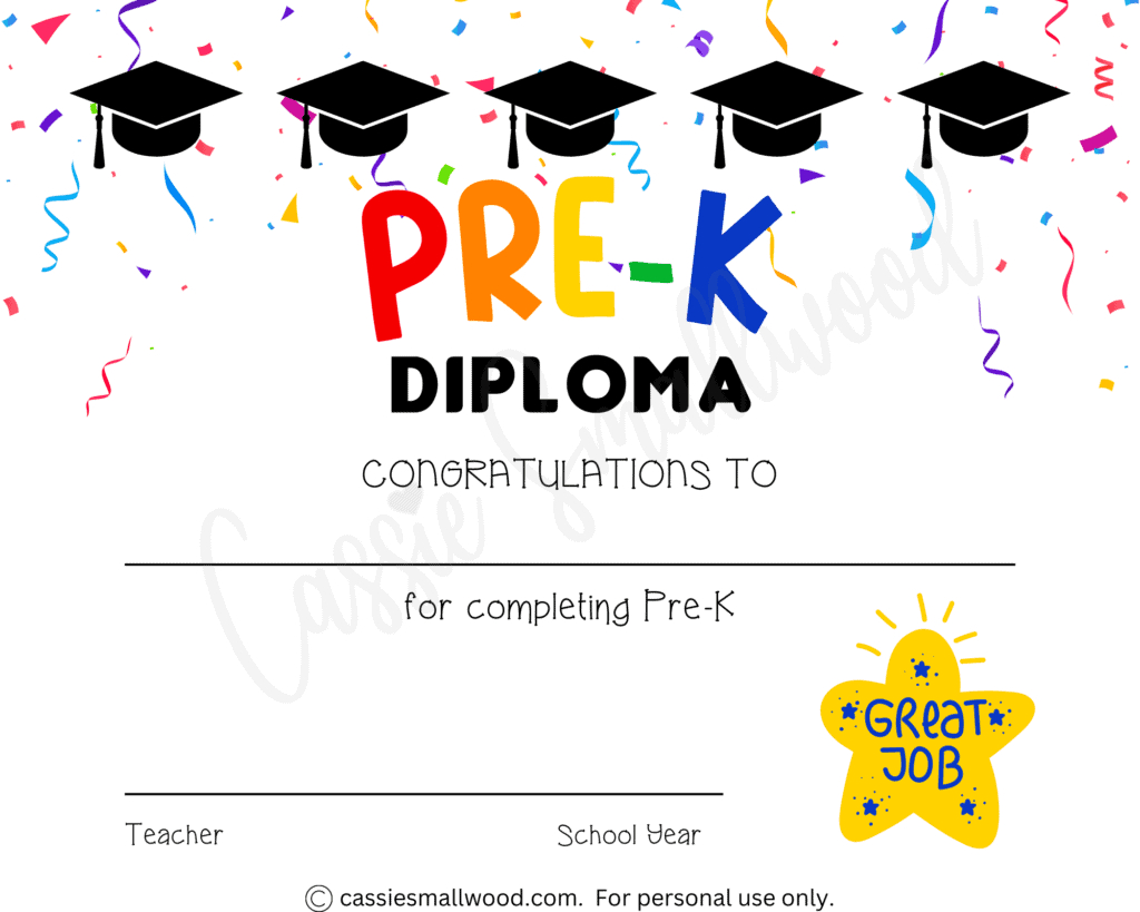 20 Preschool And Kindergarten Graduation Certificates (Free with Free Printable Preschool Graduation Certificate