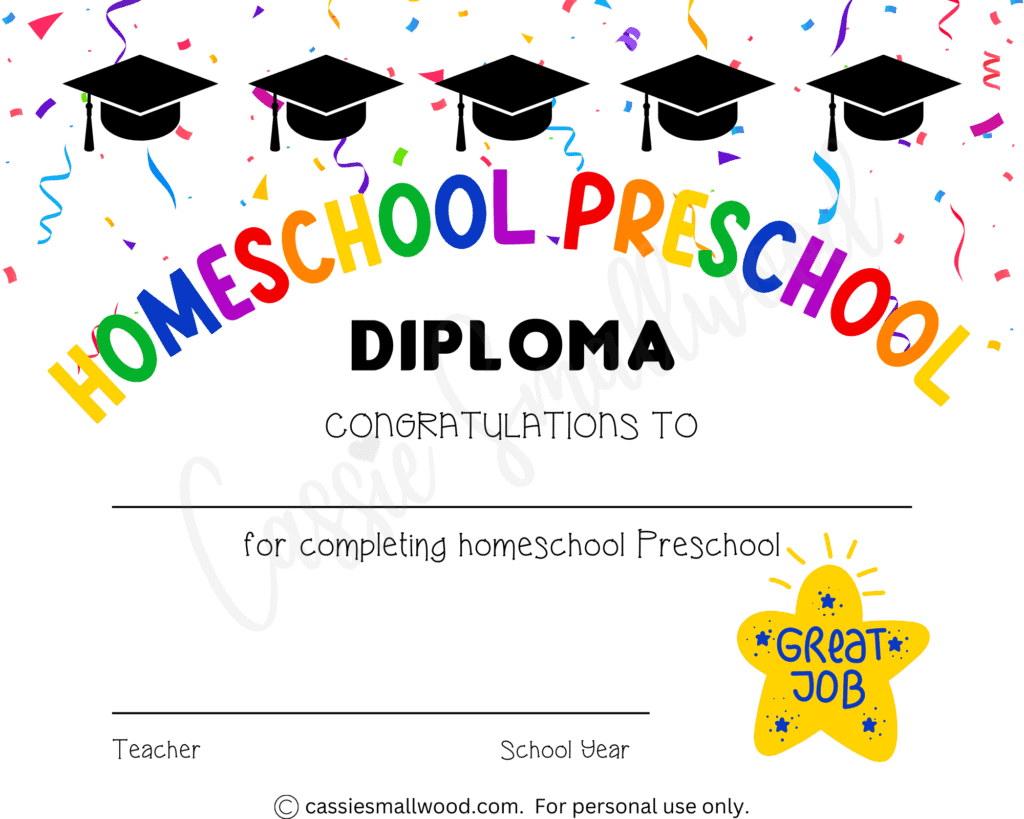 20 Preschool And Kindergarten Graduation Certificates (Free with regard to Free Printable Graduation Certificates