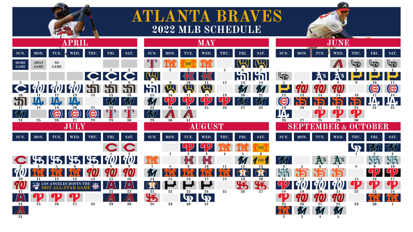 2022 Atlanta Braves Schedule Wallpaper (1366X768) : R/Braves throughout Free Printable Atlanta Braves Schedule