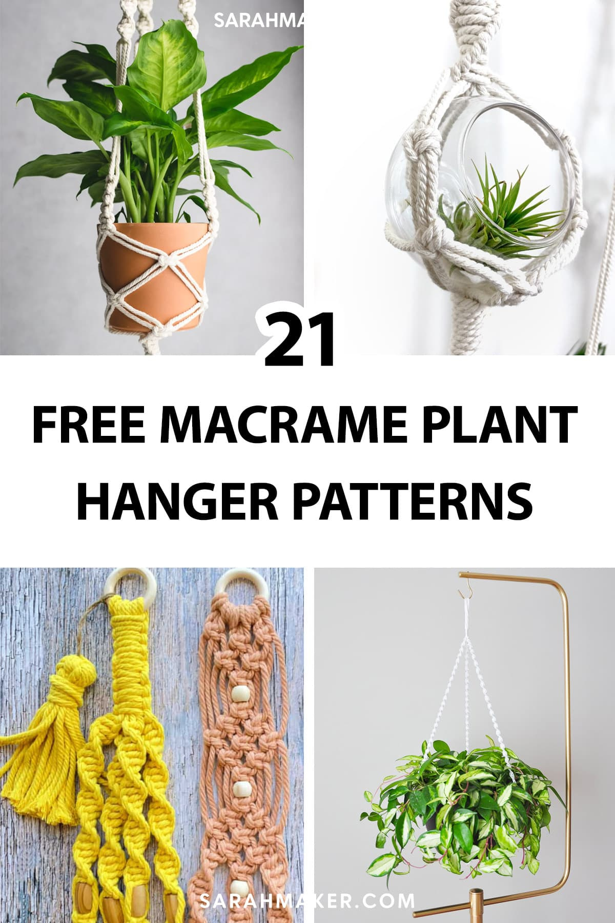 21 Free Macrame Plant Hanger Patterns - Sarah Maker regarding Free Printable Macrame Plant Hanger Patterns
