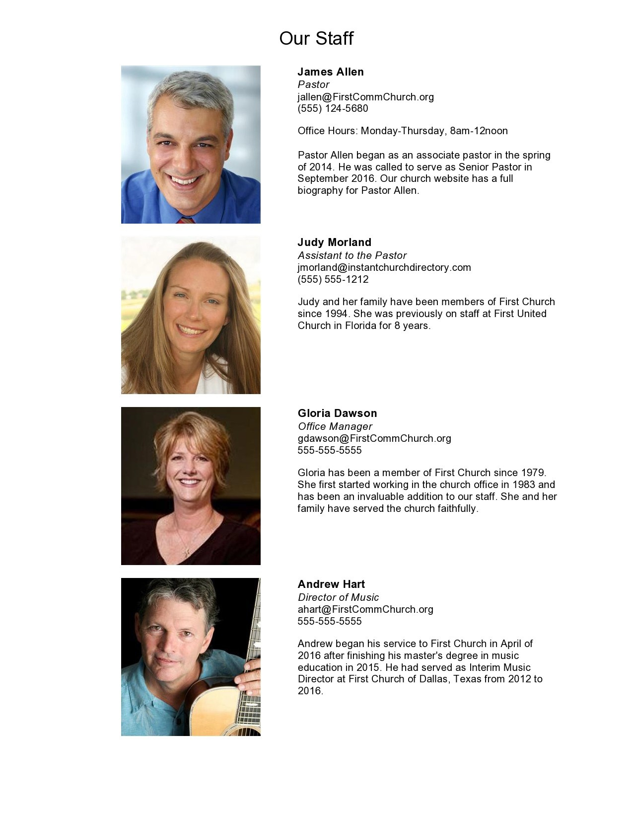 22 Free Church Directory Templates (+Examples) ᐅ Templatelab for Free Church Directory Template with Photos