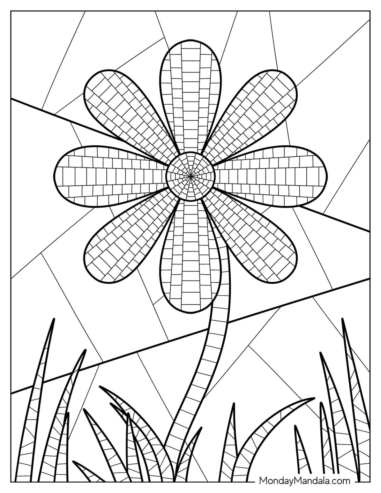 22 Mosaic Coloring Pages (Free Pdf Printables) intended for Printable Flower Mosaic Patterns