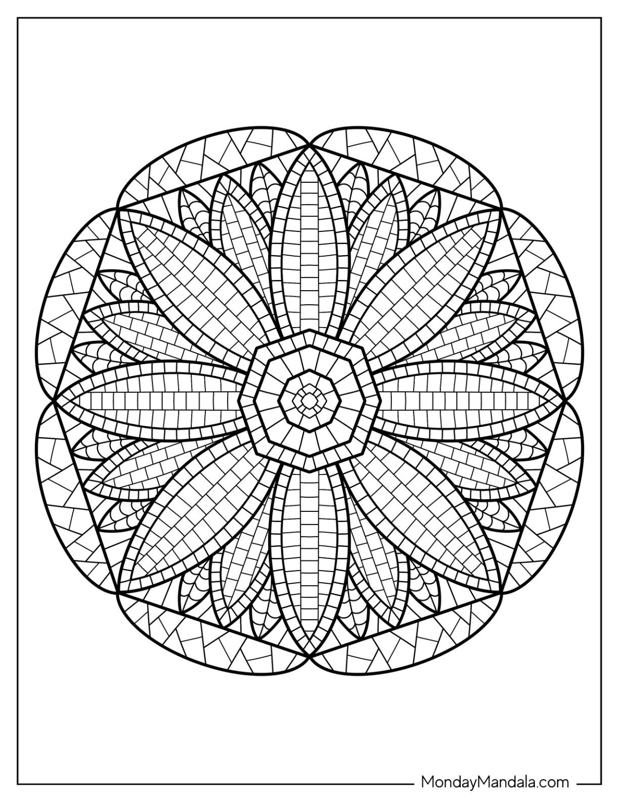 22 Mosaic Coloring Pages (Free Pdf Printables) within Free Printable Mosaic Designs