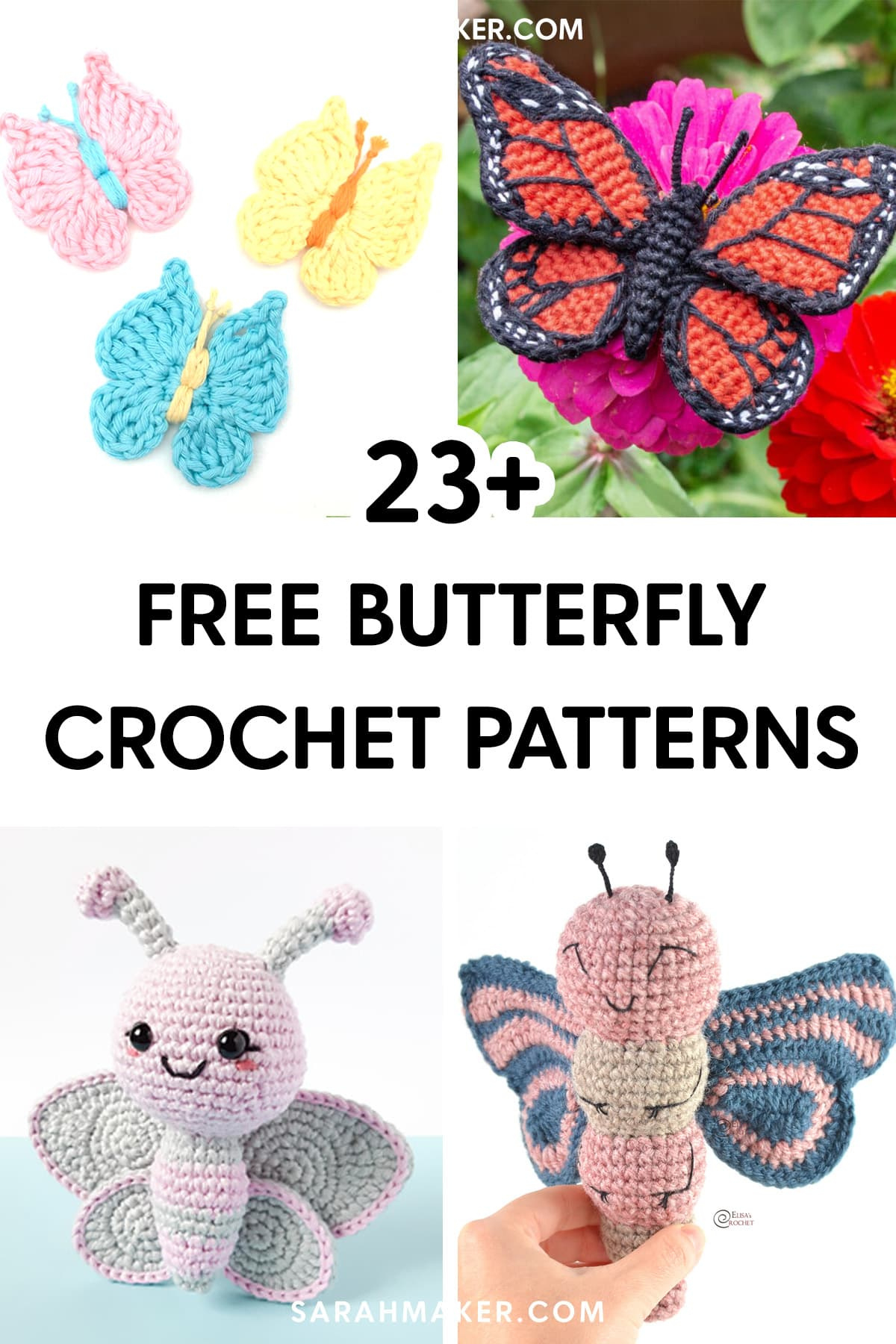 23 Free Crochet Butterfly Patterns - Sarah Maker in Free Printable Crochet Patterns