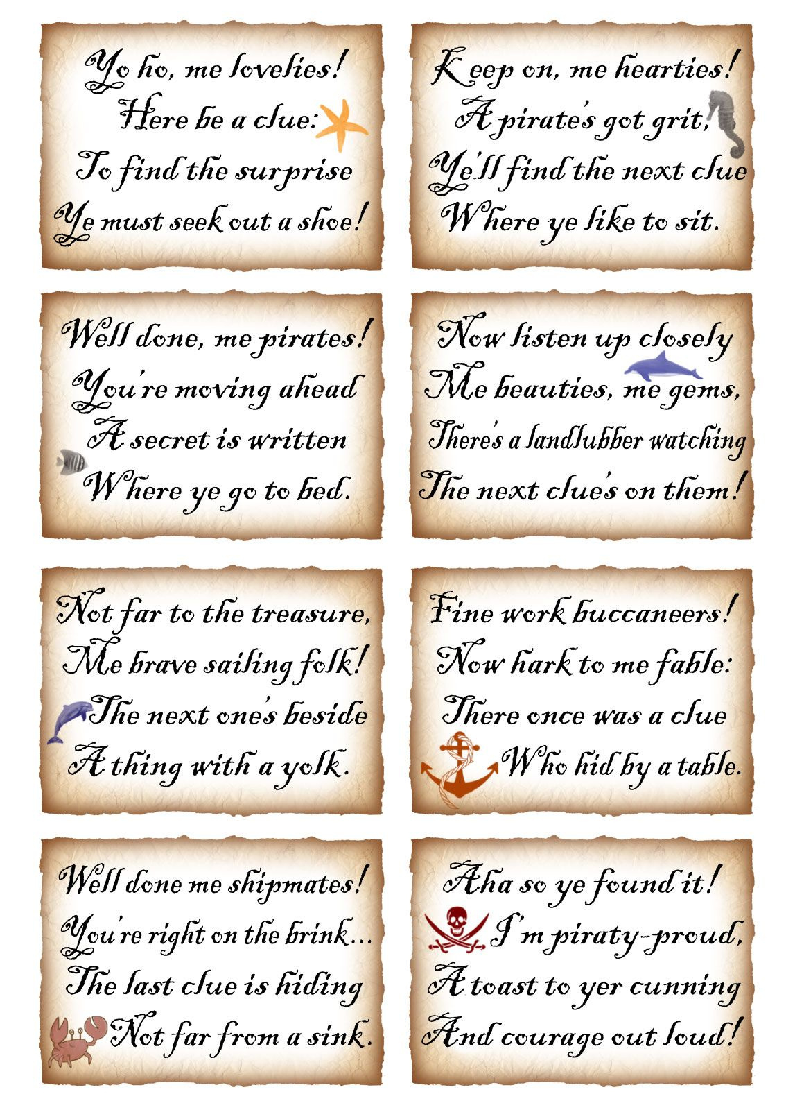 24 Pirate Treasure Hunt Ideas | Treasure Hunt, Pirate Treasure with regard to Free Printable Pirate Treasure Hunt Clues