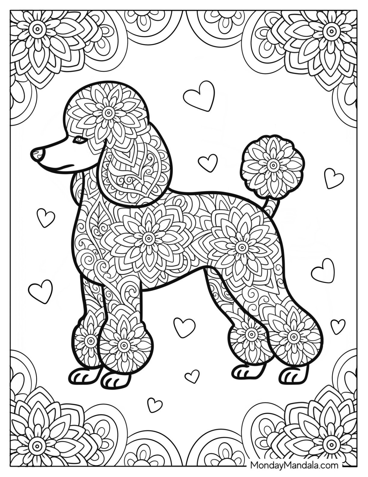 24 Poodle Coloring Pages (Free Pdf Printables) with regard to Free Printable Poodle Pattern