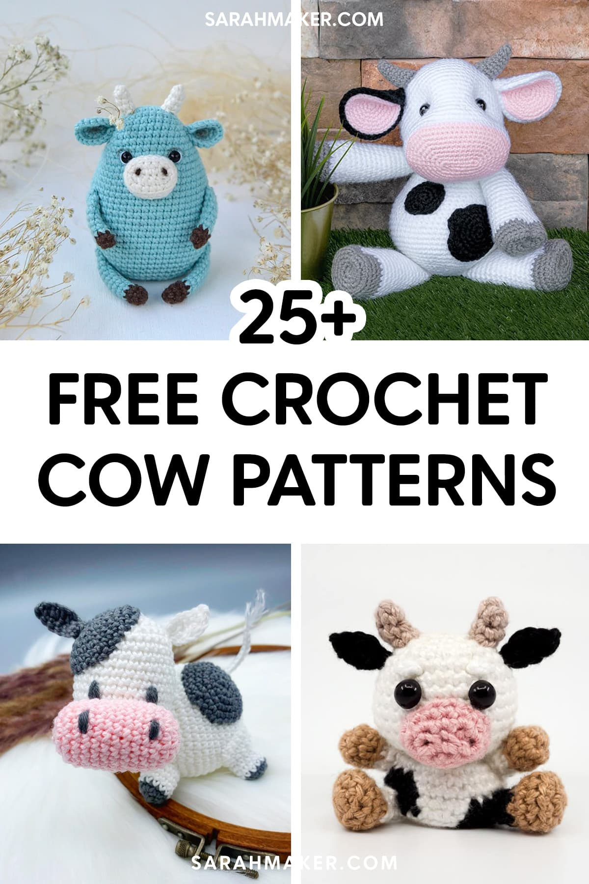 25 Adorable &amp;amp; Free Crochet Cow Patterns - Sarah Maker regarding Free Printable Stuffed Cow Pattern