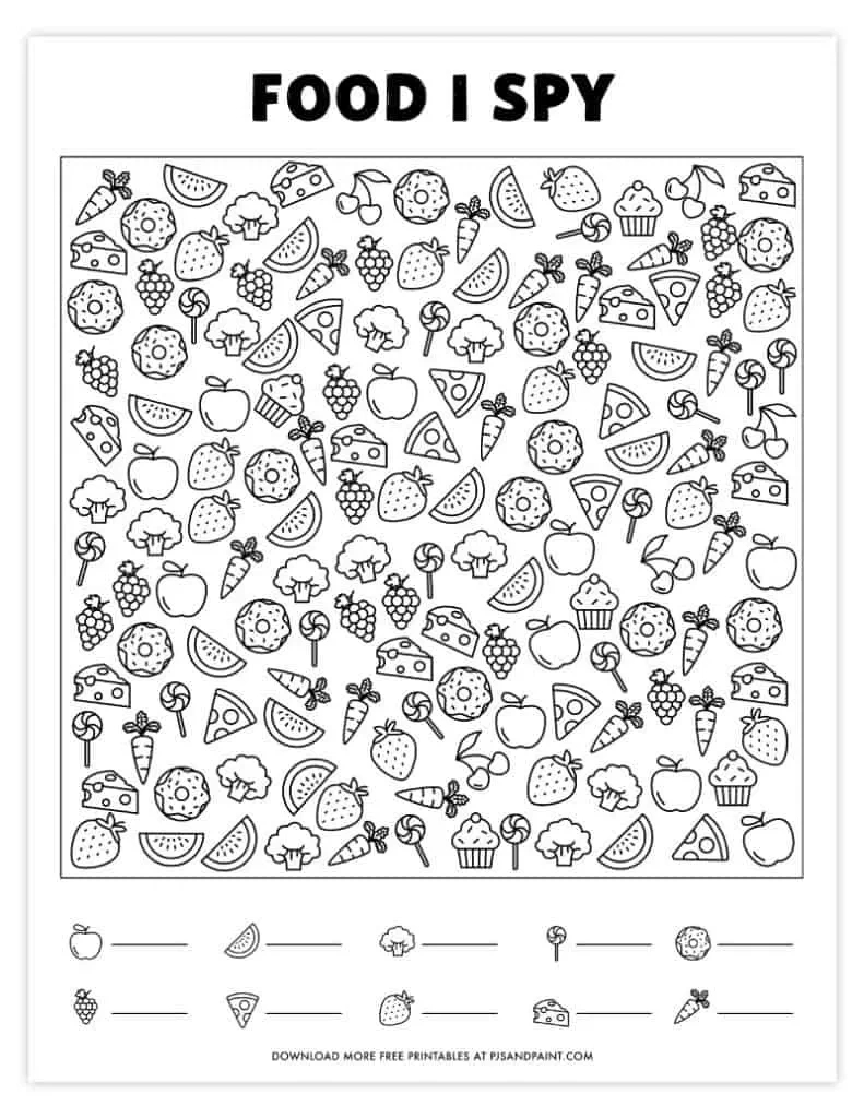 28 Free Printable I Spy Games - Pjs And Paint with Free I Spy Printables For Adults