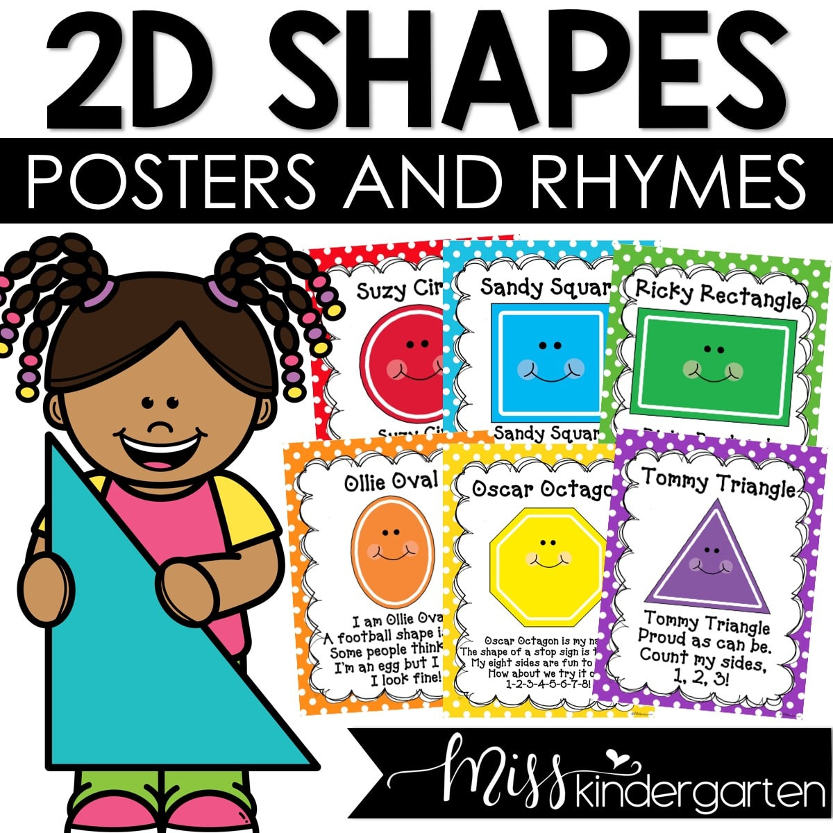 2D Shape Posters And Rhymes - Miss Kindergarten in Free Printable 2D Shape Posters