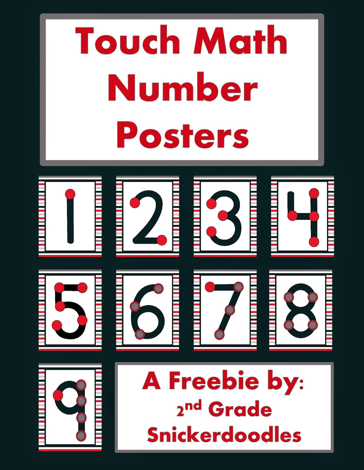 2Nd Grade Snickerdoodles: Touch Math Number Posters Freebie throughout Touch Math Free Printables