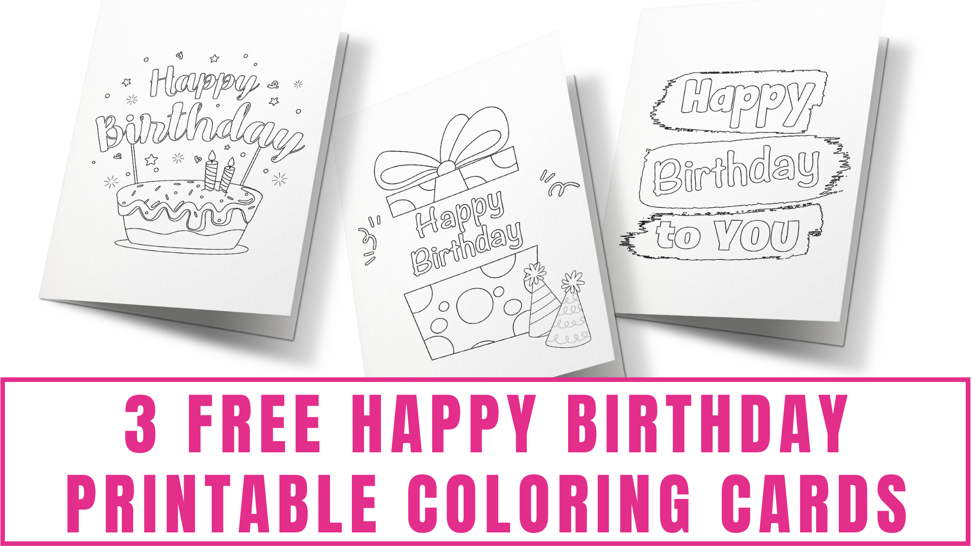 3 Free Happy Birthday Printable Coloring Cards - Freebie Finding for Free Printable Cards No Download Required