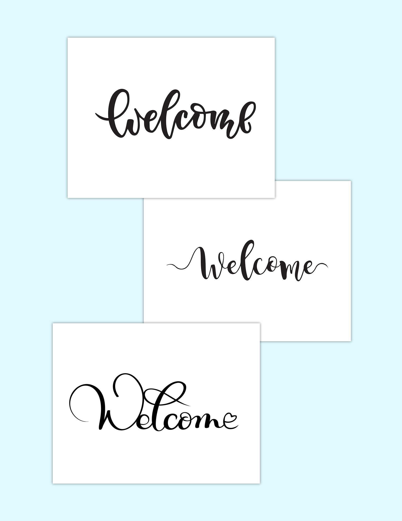 3 Free Printable Welcome Calligraphy Signs throughout Free Printable Welcome Sign