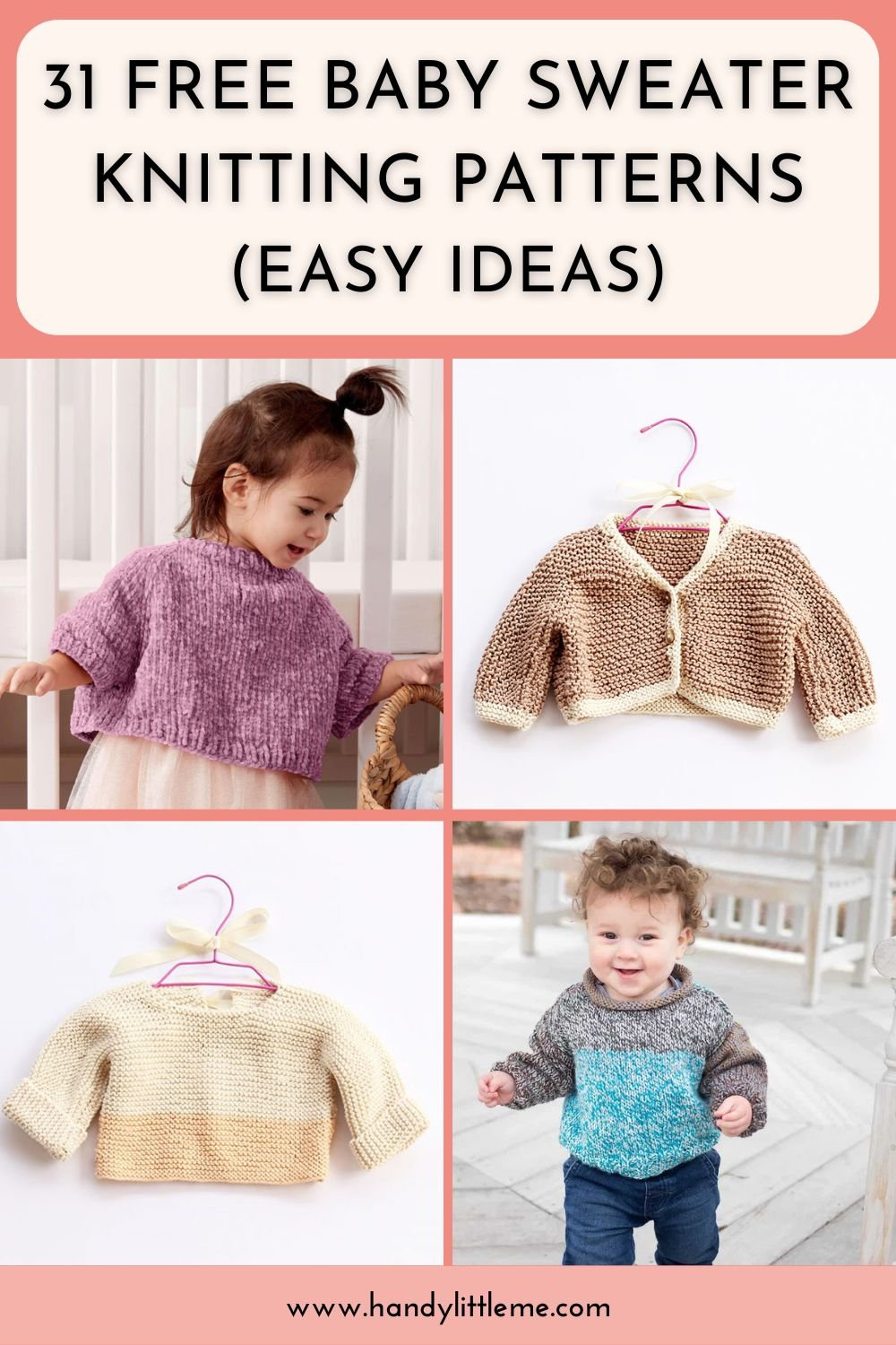 31 Free Baby Sweater Knitting Patterns (Easy Ideas) - Handy Little Me inside Free Printable Baby Boy Knitting Patterns
