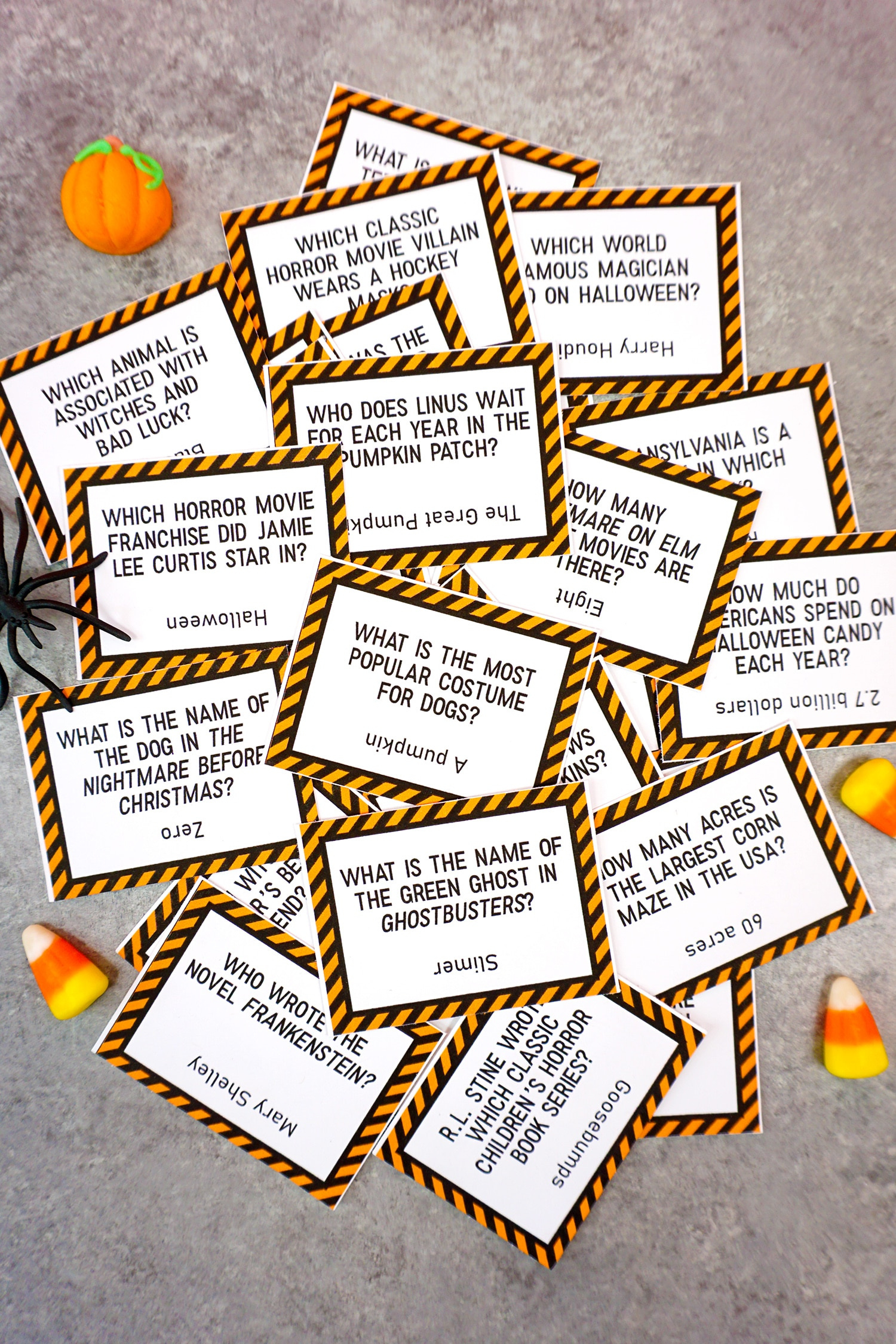 32 Halloween Trivia Questions + Printable Game - Happiness Is Homemade pertaining to Free Printable Trivia Cards