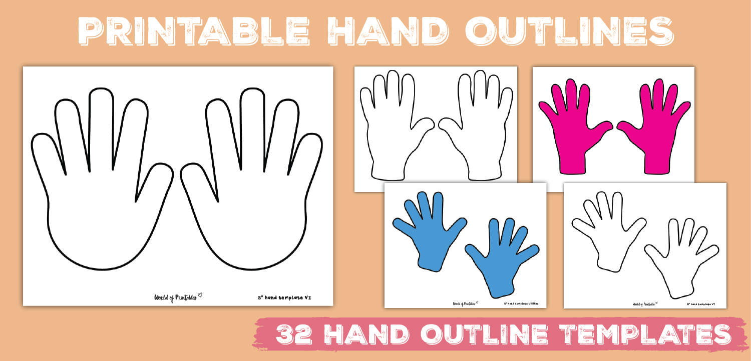 32 Hand Outline Printable Templates - World Of Printables in Free Printable Hand Template