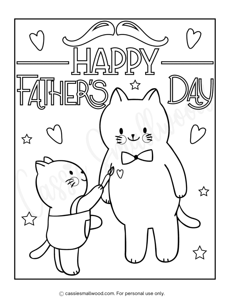 36 Cute Father&amp;#039;S Day Coloring Pages (Free Printable) - Cassie inside Free Printable Fathers Day Cards From The Cat
