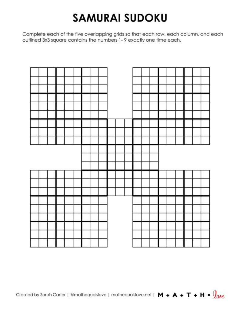 36 Free Samurai Sudoku Printable Puzzles (Pdf) with regard to Free Printable Samurai Sudoku Puzzles