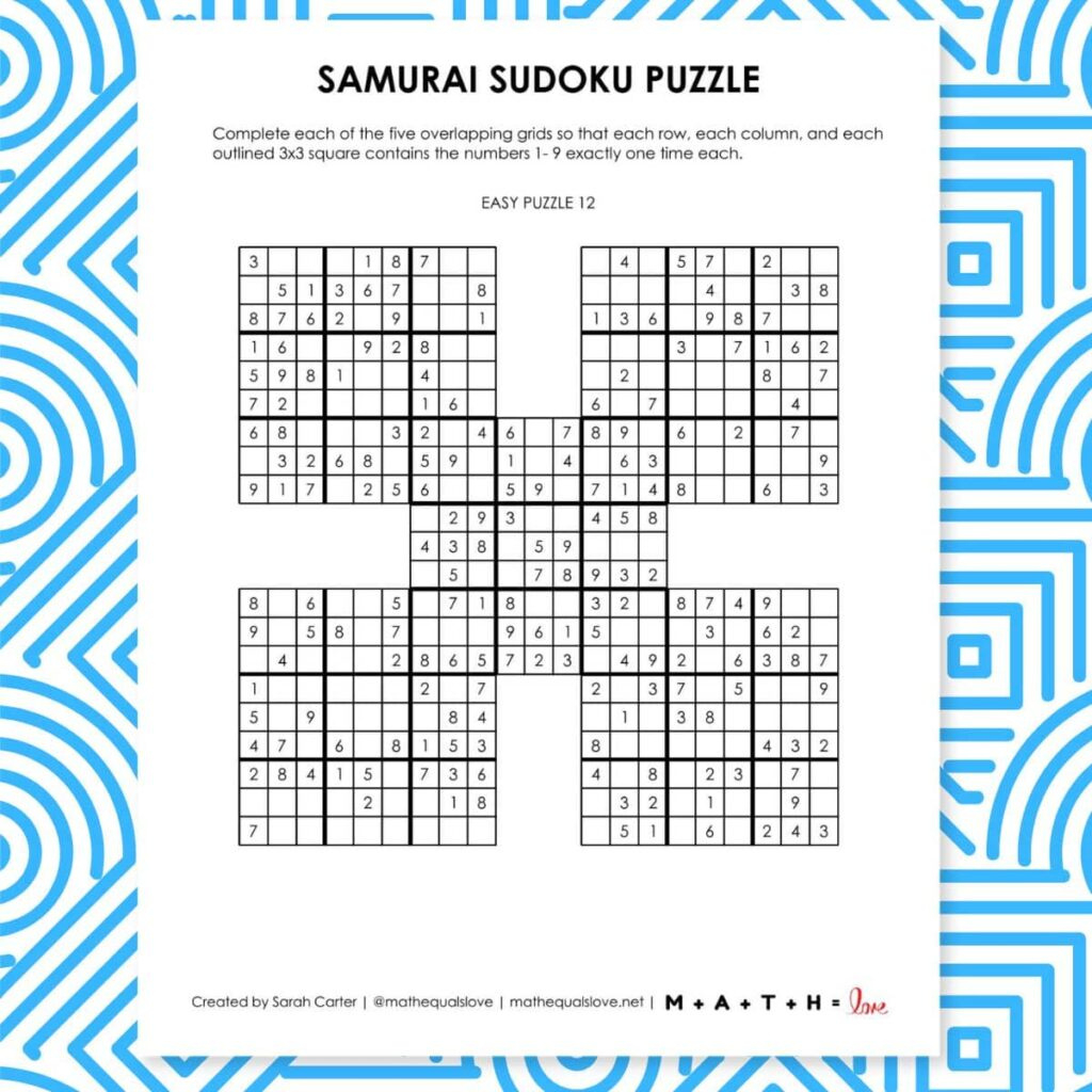 36 Free Samurai Sudoku Printable Puzzles (Pdf) within Free Printable Samurai Sudoku Puzzles