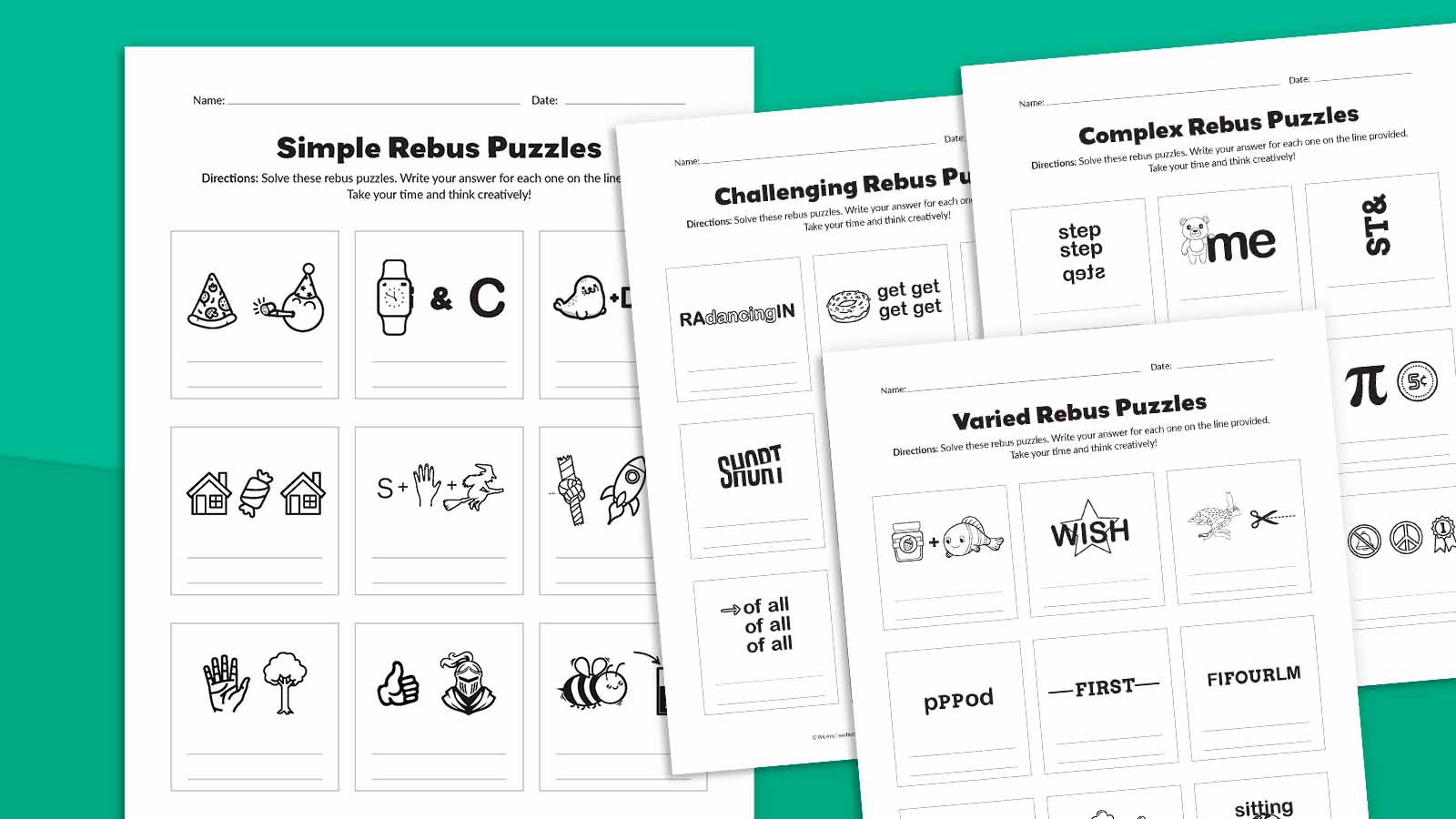 36 Rebus Puzzles With Answers (Free Printable) intended for Free Printable Brain Teasers with Answers
