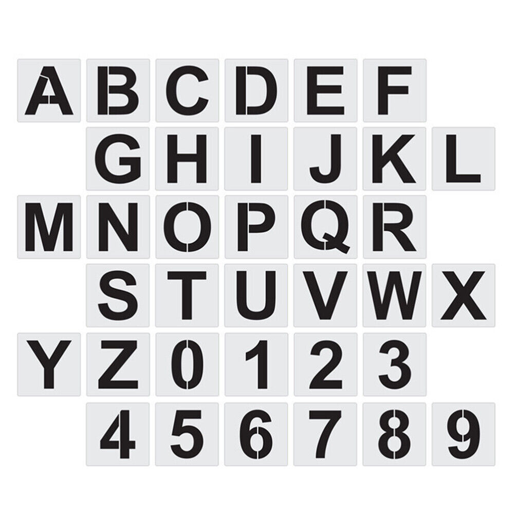 36Pcs Letter Number Templates Stencils For Painting Supplies | Ebay regarding Printable Number Stencils For Spray Painting