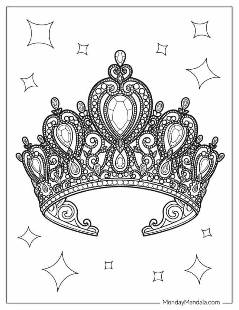 37 Crown Coloring Pages (Free Pdf Printables) regarding Free Printable Pictures of Crowns